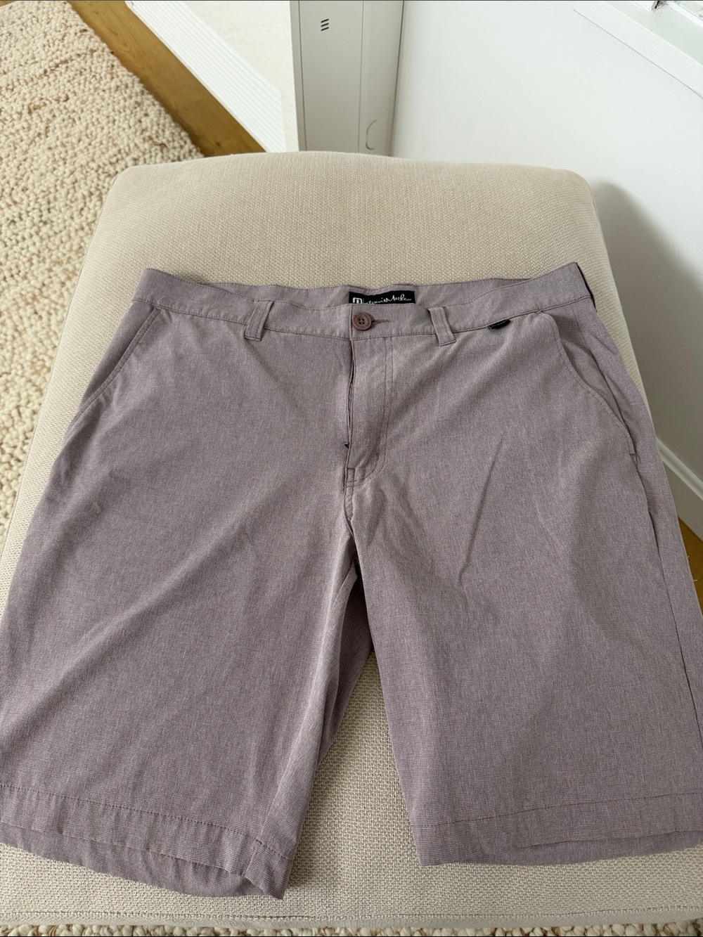 Travis Mathew Men's Flat Front Shorts in Mauve Gray
